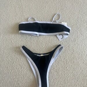 Commense Black and White Bikini Set